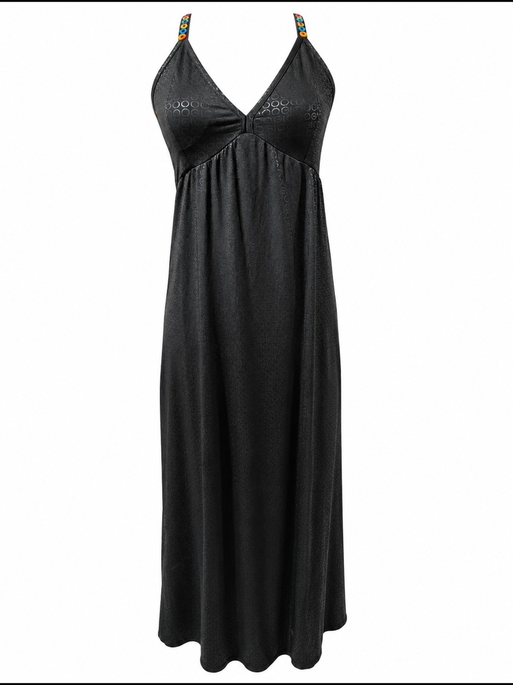 COOGI Black Maxi Halter Dress with Beaded Straps - Picture 8 of 12